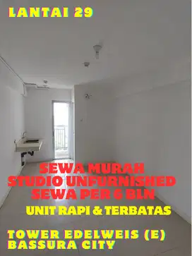 SEWA MURAH STUDIO UNFURNISHED TOWER EDELWEIS  APARTEMEN BASSURA CITY