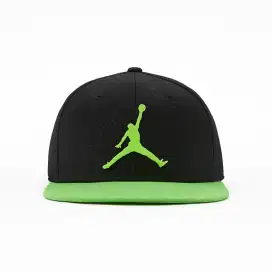 Topi Snapback Jordan Hitam Hijau Neon – Streetwear Sporty Unisex