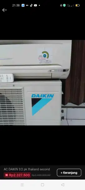 AC Daikin 1/2 pk Thailand normal original garansi ples pasang