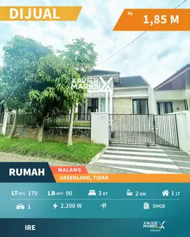 Rumah Minimalis Modern Di Jalan Greenland Tidar Malang(OLX736)