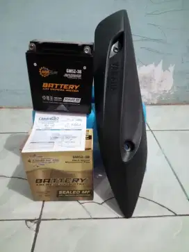 Accu bekas rasa baru + cover kenalpot mio GT