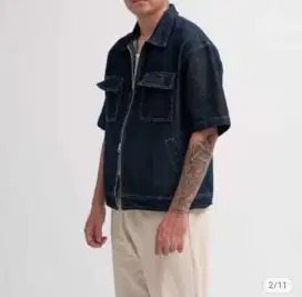 Hamata Studios - Luxe Double zipper Denim Boxy shirf