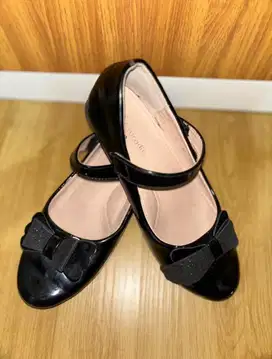 Sepatu Flat Anak Model Pita Blink-Blink Warna Black Crocodile Kidz