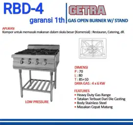 Kompor Gas Getra 4 Tungku Open Burner RBD-4