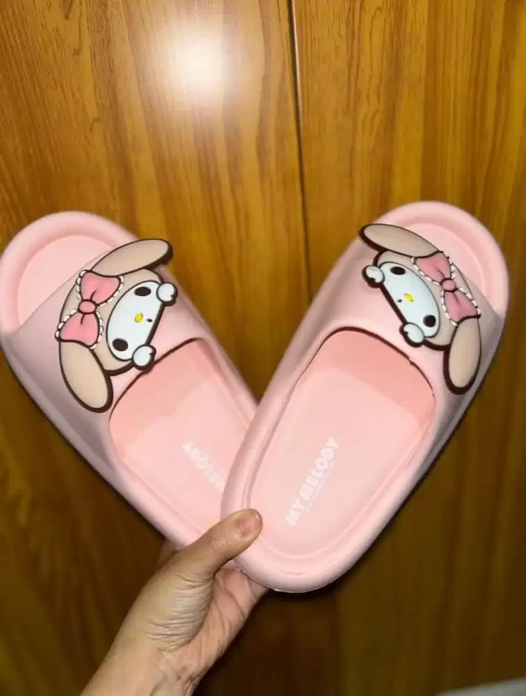 Sandal Sanrio My Melody Premium Karet Anti Slip Empuk Tebal Warna Pink