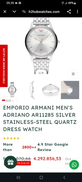 Jam tangan emporio armani AR11285 original (second)