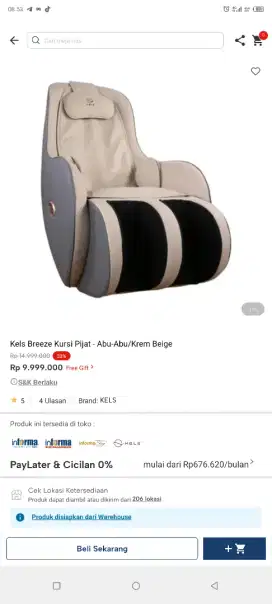 Kels breeze kursi pijat
