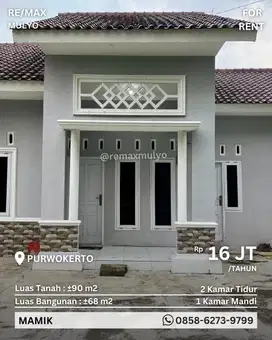 Disewakan Cepat Rumah Murah Siap Huni Area Purwokerto