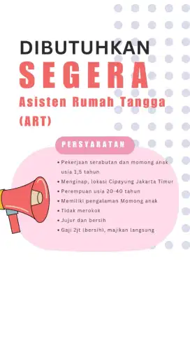 Loker ART (Majikan Langsung)