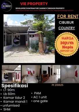Di Sewakan Rumah Cantik Siap Huni. Cibubur Country Cikeas.