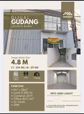 DIJUAL CEPAT PERGUDANGAN DI JL SATU MARET