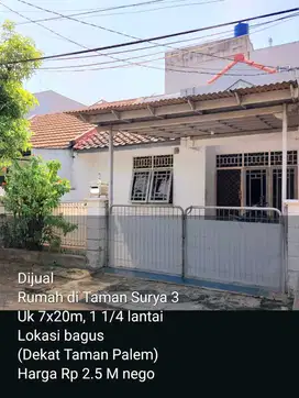 DIJUAL CEPAT RUMAH DI TAMAN SURYA 3