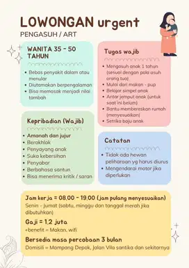 Dicari Pengasuh / ART