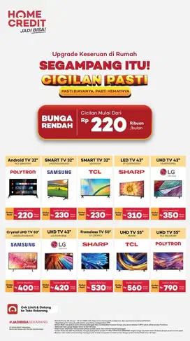 Kredit TV Segampang itu! Promo Bunga rendah tenor pendek