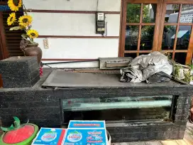 Kolam ikan koi arwana fiber 2 meter 4 chamber kaca 12 mm