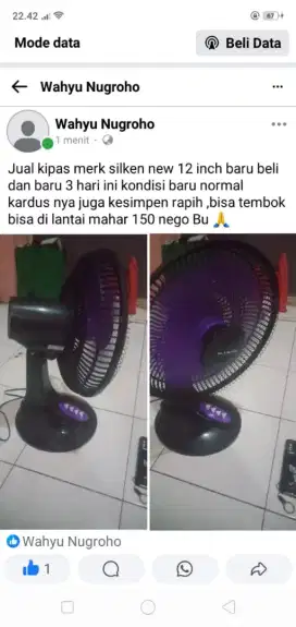 Jual kipas angin butuh dana