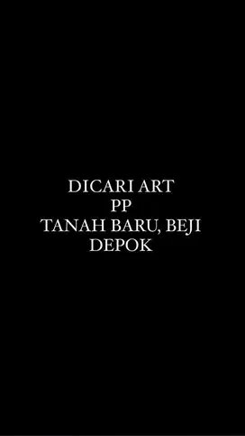 DICARI ART PULANG PERGI TANAH BARU BEJI DEPOK