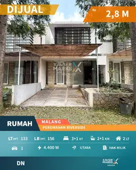 d063 Rumah Modern Minimalis Unfurnished di Malang