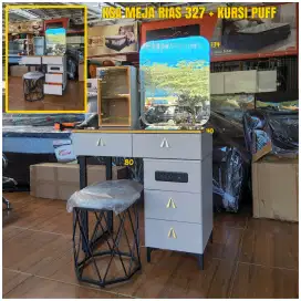 Meja Rias 327 + Kursi Puff Impor Murah