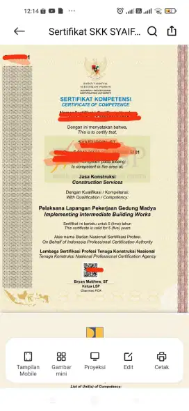 Jasa pengurusan SKK untuk bidang bangunan dan sipil lainnya