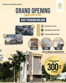 KAMAR KOS PREMIUM 300 JUTA AN DEPAN UMM DAN DEKAT UB KOTA MALANG