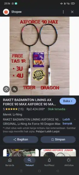 Jual Li-Ning Xforce Dragon max Ori