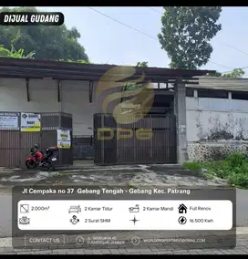 Dijual gudang bekas pengolahan ikan lokasi samping hotel cempaka