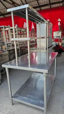 Stainles table with overshelf