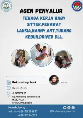 Baby sitter Cargiver/Perawat lansia Art Jakarta luar Kota