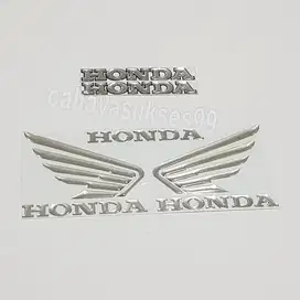 Sticker Motor Timbul Sayap Honda Silver Besar Emblem Stiker Tangki