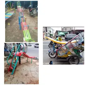 Perosotan, ayunan, jungkat jungkit, playground, mainan anak TK dll