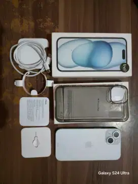 IPHONE 15 BLUE RESMI 128 GARANSI PANJANG