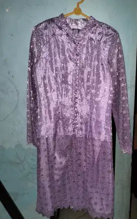 Baju muslim bruket warna ungu muda