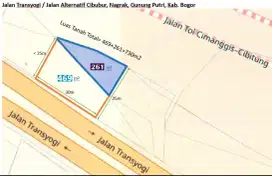 Dijual cepat tanah 730 meter di jln Transyogi Cibubur