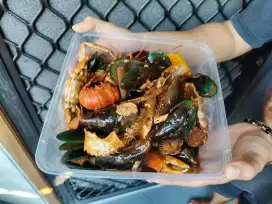 Seafood Mix 1.5kg Saos Singapore Isi Lobster Kepiting Kerang dll