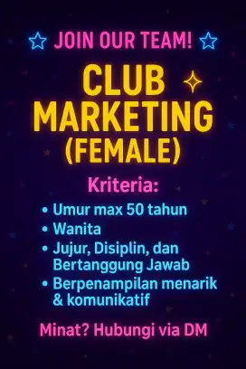 Loker Marketing + LC (cewek)