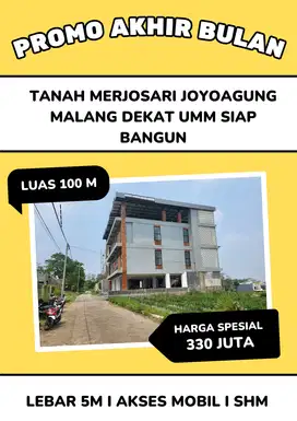 Tanah Murah di Dekat UMM Malang Merjosari