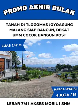 Tanah Murah Siap Bangun di Tlogomas Malang Dekat UB