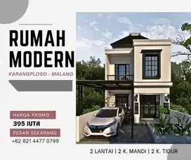 Rumah modern 2 K. mandi 2 K. tidur karangploso Malang