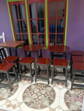 4 set meja cafe (4 meja + 16 kursi) Jual murah