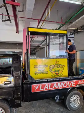 DIJUAL GEROBAK BEKAS USAHA PISANG GORENG MULUS LENGKAP MURAH TANGERANG