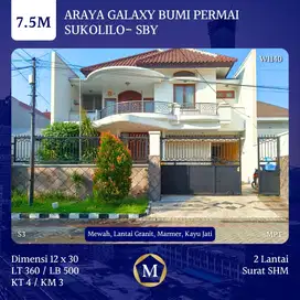 Rumah Mewah Araya Galaxi Bumi Permai dkt MERR Klampis Kertajaya Indah