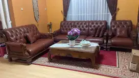 Dijual Sofa Kayu Jati + Bonus Meja Tamu Jati