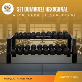 dambel set rack dumbel hexagonal import 2,5-25kg dumble set