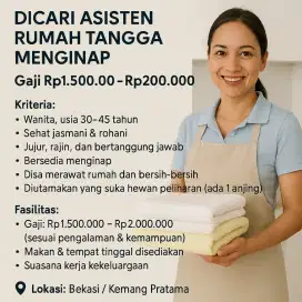 ASISTEN RUMAH TANGGA MENGINAP - KEMANG PRATAMA