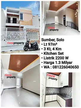 Jual Rumah Mewah Siap Pakai, Area Sumber, Dekat Manahan, Pintu Tol