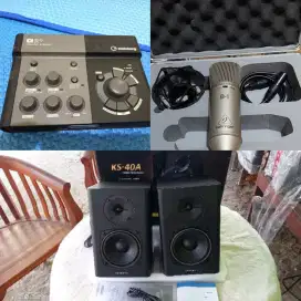 PAKET ALAT RECORDING, MIC CONDENSOR, SPEAKER FLAT, SOUNDCARD