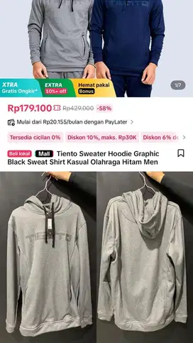 Jaket sweater hoodie Tiento original