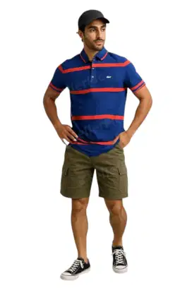 LACOSTE Kaos kerah Polo Shirt Striped Sallur Size L Second Original