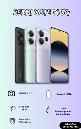 Redmi Note 14 5G Promo New Garansi resmi segel